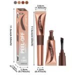 FeiCuiYun Eyebrow Tattoo Peel Off Tint Gel for Women, Warm-Dark Brown Peel Off Eyebrow Tint with 150°Small Curved Tray, Last Up to 5 Days, Waterproof, Fuller & Defined Looking Brows (04#Warm Brown) - Image 5