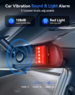 108dB Car Alarm System, Car Anti-Theft Vibration Sensor Alarm & Red Light, Wireless Remote Anti Theft Vehicle Device with Magnetic Install Design for RV, SUV, Truck - Image 3
