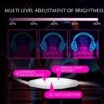 Gaming Neon Sign, Dimmable LED Headset Gamer Neon Light Can't Hear You I'm Gaming Lights Signs, Headphone Light up Game Signs for Game Zone Video Room Wall Decor for Boy Men Teen Gifts - Image 4