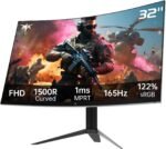 KTC 32 Inch FHD 1080p Curved Gaming Monitor - VA 1500R Curved Monitor, 165Hz 1ms MPRT, FreeSync & G-Sync, 122% sRGB, DP/HDMI, VESA, HDR10 for Gaming Home Office Business PC Monitor - Image 10