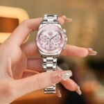 OLEVS Womens Watch Fashion Dress Diamond Female Watches for Ladies Analog Quartz Stainless Steel Waterproof Luminous Day Date Two Tone Wristwatch - Image 4