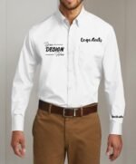INK STITCH Men W100 Custom Personalized Embroidery Add Logo Texts Easy Care Long Sleeve Dress Buttondown Shirts - Image 7