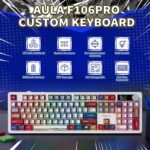 AULA F106 PRO Wireless Mechanical Keyboard,Full Size Gaming Keyboard with Hot Swappable Knob & Screen,Tri-Mode RGB Backlit with 8000mAh for PC/Laptop/Windows - Blaze Switch,Comic Mix - Image 3