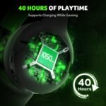 Acer Wireless Gaming Headset for Xbox Series X|S & Xbox One, Bluetooth 5.4 Headphones with Noise Canceling Mic, 3D Surround Sound, 40H Battery, Compatible with PC, PS5, Switch, Mac - Black Green - Image 6