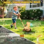 Nicmore Automatic Bubble Machine for Toddler 1-3: Giraffe Bubble Lawn Mover Outdoor Toy for 1 2 3 4 5 Year Old Boy Girl - Push or Handheld Bubble Maker Blower for Age 1-3 Kids Birthday Gifts - Image 3