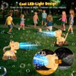 Nicmore Automatic Bubble Machine for Toddler 1-3: Giraffe Bubble Lawn Mover Outdoor Toy for 1 2 3 4 5 Year Old Boy Girl - Push or Handheld Bubble Maker Blower for Age 1-3 Kids Birthday Gifts - Image 4