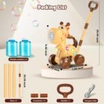 Nicmore Automatic Bubble Machine for Toddler 1-3: Giraffe Bubble Lawn Mover Outdoor Toy for 1 2 3 4 5 Year Old Boy Girl - Push or Handheld Bubble Maker Blower for Age 1-3 Kids Birthday Gifts - Image 9