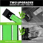 Tow Dolly Basket Straps with Flat Hook, 2 Pack Tow Dolly Strap Bonnet Net Fits 14"-19" Tires Wheels, 10,000 lbs Breaking Strength Heavy Duty Car Dolly Strap System, Waterproof Carrying Bag (Green) - Image 4