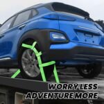 Tow Dolly Basket Straps with Flat Hook, 2 Pack Tow Dolly Strap Bonnet Net Fits 14"-19" Tires Wheels, 10,000 lbs Breaking Strength Heavy Duty Car Dolly Strap System, Waterproof Carrying Bag (Green) - Image 9