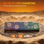 Redragon K521KS Wireless Gaming Keyboard, Tri-Mode BT/2.4G/USB-C RGB Mechanical Feeling Keyboard with Multimedia Keys, 4000mAh Battery, Anti-Ghosting, Compatible with PC - Upgrade - Image 8