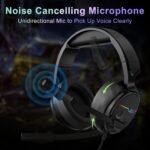 Jeecoo V20U USB Pro Gaming Headset for PC - 7.1 Surround Sound Headphones with Noise Cancelling Microphone- Memory Foam Ear Pads RGB Lights for Laptops - Image 5