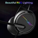 Jeecoo V20U USB Pro Gaming Headset for PC - 7.1 Surround Sound Headphones with Noise Cancelling Microphone- Memory Foam Ear Pads RGB Lights for Laptops - Image 7