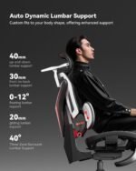 Autofull G7 Gaming Chair - 3-Zone Lumbar, 22-Point Adjustment, Breathable Mesh, Custom Backplate, 720° Armrests, BIFMA Certified Ergonomic, 140° Recline, IGR Certified, Niko Endorsed - Gift for Gamers - Image 4
