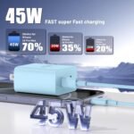 QZIIW Super Fast Samsung Charger Type C,45W Dual Port USB C Fast Charger Block [2-Pack] & Extra Long 60W 3/6/6/10FT USB C Cable - PD Quick Charging 3.0 for Samsung Galaxy S25 Ultra/S24+/S23 iPhone 16 - Image 3