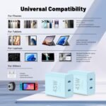 QZIIW Super Fast Samsung Charger Type C,45W Dual Port USB C Fast Charger Block [2-Pack] & Extra Long 60W 3/6/6/10FT USB C Cable - PD Quick Charging 3.0 for Samsung Galaxy S25 Ultra/S24+/S23 iPhone 16 - Image 8
