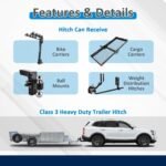 Wsays Class 3 Trailer Hitch 2" Receiver Compatible with Kia Telluride 2020-2025 - Image 5