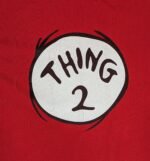 Dr. Seuss Thing 1 and Thing 2 Adult Red Crew Neck Short Sleeve T-Shirt - Image 3