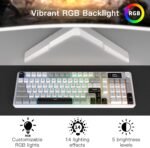 Wireless Gaming Keyboard with Smart Display & Knob Control, Tri-Mode BT5.0/2.4GHz/Wired RGB Backlit Computer Keyboards with Number Pad, 26-Key Rollover, Compatible for Windows, Mac - Image 3