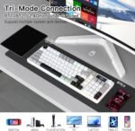 Wireless Gaming Keyboard with Smart Display & Knob Control, Tri-Mode BT5.0/2.4GHz/Wired RGB Backlit Computer Keyboards with Number Pad, 26-Key Rollover, Compatible for Windows, Mac - Image 4