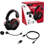 HyperX Cloud Alpha Wireless Gaming Headset for PC with DTS Headphone:X Spatial Audio, Noise-Canceling Mic, Dual Chamber Drivers, Durable Aluminum Frame - 300-Hour Life, Red (Renewed) - Image 8