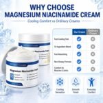 2-Pack Magnesium Niacinamide Relief Cream -Fast Acting Cooling Formula, 12 Ingredients for Muscles, Joints, Neck, Low Back, Knee, Foot, Fast Absorbing, Non-Greasy Formula, 4 oz (2) - Image 4