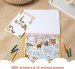 Melissa & Doug Seek & Find Sticker Pad – Animals, 400+ Stickers & 14 Scenes to Color, Search & Find Sticker Activity Pad for Coloring & Matching, Creative Learning Toys for Kids 4+ - FSC Certified - Image 3