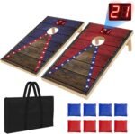 Electronic Cornhole Board Set 4x2ft 3x2ft 2x1ft, Automatic Scoring Corn Hole Games for Adults & Kids, Wooden Portable Cornhole Set with 8 Bean Bags & Carrying Bag for Outdoor, Tailgate, Party - Image 9