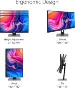 ASUS ProArt Display PA278QV 27” WQHD (2560 x 1440) Monitor, 100% sRGB/Rec. 709 ΔE < 2, IPS, DisplayPort HDMI DVI-D Mini DP, Calman Verified, Eye Care, Anti-Glare, Tilt Pivot Swivel Height Adjustable - Image 8
