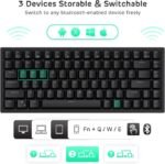 RK ROYAL KLUDGE RK84 Wireless RGB 75% Triple Mode BT5.0/2.4G/USB-C Hot Swappable Mechanical Keyboard, 84 Keys Wireless Gaming Keyboard w/High-Capacity Battery, Quiet Red Switch - Image 6