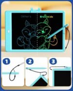 Bravokids Toys for 3-6 Years Old Girls Boys, LCD Writing Tablet 10 Inch Doodle Board, Electronic Drawing Pads, Educational Birthday Gift for 3 4 5 6 7 8 Years Old Kids Toddler (Blue) - Image 3