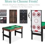 Best Choice Products Combo Game Table Set for Home, Game Room, Friends & Family w/Ping Pong, Foosball, Basketball, Air Hockey, Archery, Chess, Checkers, Shuffleboard, Bowling - Image 6