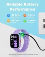 BIGGERFIVE Smart Watch for Kids No APP No Phone Needed, 1.8" Fitness Tracker Watch Pedometer, Heart Rate, Sleep Monitor, IP68 Waterproof, Step Counter, Puzzle Games for Girls Teens 5-16, Lilac - Image 6