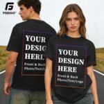 FEEGO Short Sleeve Custom T-Shirts for Men Women - Thickened Cotton Fabric,Front & Back Print,Design Your Own with Photo - Image 3