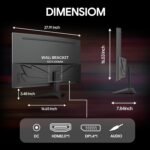 CRUA 32" Curved Gaming Monitor, 240Hz FHD 1920x1080 VA Panel, 1800R Display, AMD FreeSync, 120% sRGB, Low Blue Light, HDMI & DP, Wall Mountable PC Monitor for Gaming, Streaming & Work, Black - Image 7