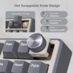 RK ROYAL KLUDGE R87 Pro Wired Mechanical Keyboard with Hot Swappable Knob 75% RGB Backlit Gaming Keyboard 88 Keys TKL Gasket Mounted with QMK/VIA and Linear Creamy Switch - Image 3