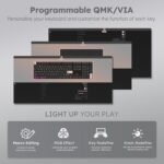 RK ROYAL KLUDGE R87 Pro Wired Mechanical Keyboard with Hot Swappable Knob 75% RGB Backlit Gaming Keyboard 88 Keys TKL Gasket Mounted with QMK/VIA and Linear Creamy Switch - Image 4