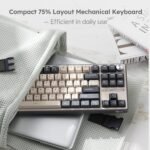 RK ROYAL KLUDGE R87 Pro Wired Mechanical Keyboard with Hot Swappable Knob 75% RGB Backlit Gaming Keyboard 88 Keys TKL Gasket Mounted with QMK/VIA and Linear Creamy Switch - Image 5