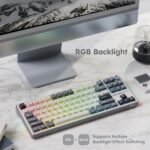 RK ROYAL KLUDGE R87 Pro Wired Mechanical Keyboard with Hot Swappable Knob 75% RGB Backlit Gaming Keyboard 88 Keys TKL Gasket Mounted with QMK/VIA and Linear Creamy Switch - Image 6