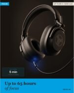 TREBLAB U5 Active Noise Cancelling Headphones Over-Ear, Wireless Bluetooth 5.3 Headphones with Mic, 65-Hr Battery, Hybrid ANC, Multipoint, Deep Bass, IPX4, Foldable for Travel, Work, Commute, Gym - Image 3