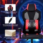 Frassie Gaming Chair with RGB LED Lights, Video Game Chair Ergonomic Computer Gamer Chair with Massage Lumbar Support (Red) - Image 6