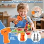 Kids Tool Set with Drill, Educational Montessori Toys for 3 Year Old Boys 44 Pcs STEM Kids Toys Wooden Toddler Tool Set with Apron & Box Birthday Gifts for 3 4 5 Year Old Boy Girl - Image 3