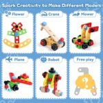 Kids Tool Set with Drill, Educational Montessori Toys for 3 Year Old Boys 44 Pcs STEM Kids Toys Wooden Toddler Tool Set with Apron & Box Birthday Gifts for 3 4 5 Year Old Boy Girl - Image 7