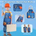 Kids Tool Set with Drill, Educational Montessori Toys for 3 Year Old Boys 44 Pcs STEM Kids Toys Wooden Toddler Tool Set with Apron & Box Birthday Gifts for 3 4 5 Year Old Boy Girl - Image 8