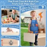 Kids Tool Set with Drill, Educational Montessori Toys for 3 Year Old Boys 44 Pcs STEM Kids Toys Wooden Toddler Tool Set with Apron & Box Birthday Gifts for 3 4 5 Year Old Boy Girl - Image 9