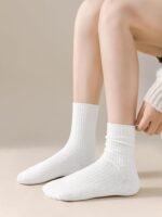 DOKUTOKU Womens Crew Socks Size 7-9 Cotton Cute Long Fall Workout Casual Socks 6 Pack - Image 3
