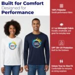 Customized Long Sleeve T-Shirt, Design Your Own 100% Polyester Performance Shirt with UPF 30+ Protection, Unisex Fit - Image 4