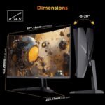 KOORUI 25 Inch Curved Gaming Monitor 240Hz FHD 1080P Computer Monitor, 1500R 1ms MPRT Display, Adaptive Sync, 90% DCI-P3,HDR, Eye Care, Tilt Adjustable, VESA 75x75mm, Black,G2511XC - Image 14