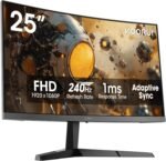 KOORUI 25 Inch Curved Gaming Monitor 240Hz FHD 1080P Computer Monitor, 1500R 1ms MPRT Display, Adaptive Sync, 90% DCI-P3,HDR, Eye Care, Tilt Adjustable, VESA 75x75mm, Black,G2511XC - Image 15