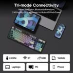 EPOMAKER TH99 PRO 96% Mechanical Keyboard with Screen & Knob, 10000mAh, 2.4Ghz/BT, Hot Swap, Custom Driver, RGB Backlight, PBT Keycap, Wireless Gaming Keyboard for PC/Mac (Black, Creamy Jade) - Image 6