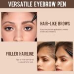 Vevivia Beauty Eyebrow Pencils for Women - Eyebrow Pen 2 Pack, Precise 4-Tip Brow Pencil for Natural-Looking Fuller Brows, Hair-Like Strokes for All Brow Types, Last All-Day Brow Pen, Light Brown - Image 7